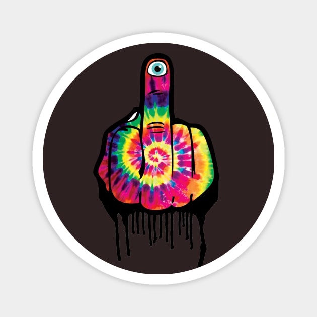 Tie Dye Middle Finger Magnet by saif